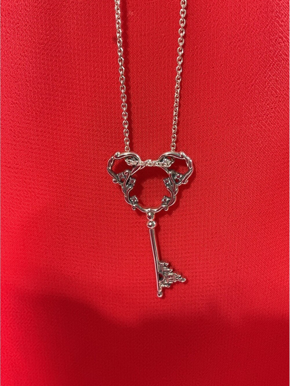 Pandora Mickey Fantasyland Key Pendant Necklace Limited Edition Disney 36”